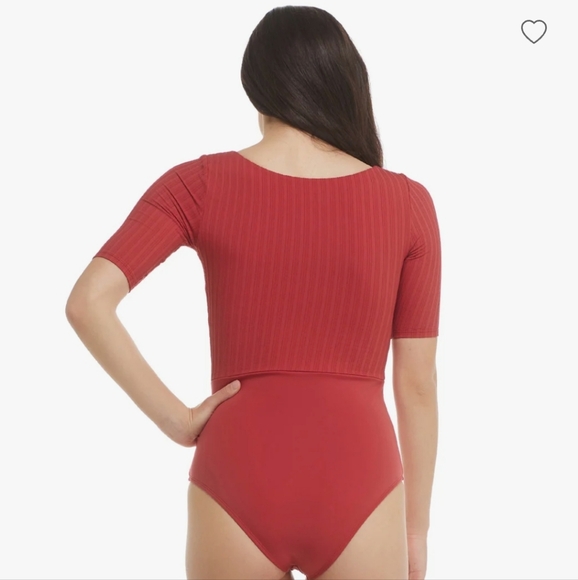 🍒 BODY GLOVE Women's Senses Kat 3/4 Sleeve Paddle Suit in Cherry 🍒 - Picture 4 of 12